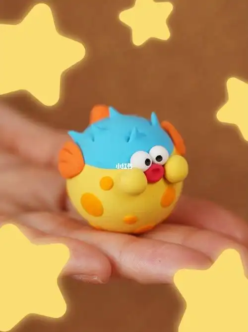 超轻粘土香肠嘴小河豚视频教程