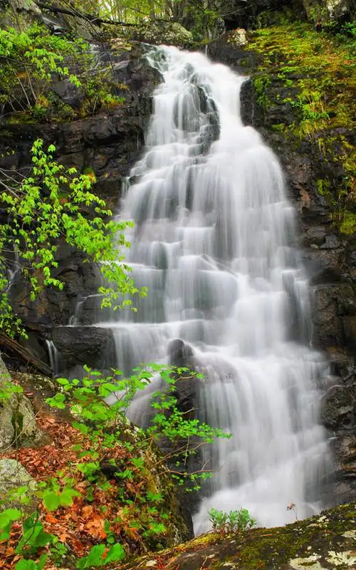 山间瀑布唯美风景图片手机壁纸,风景,唯美,高清,瀑布,山水,手机壁纸