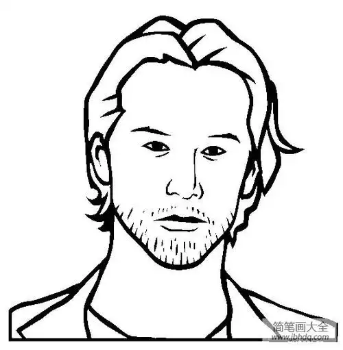 人物简笔画 著名演员基努里维斯简笔画图片