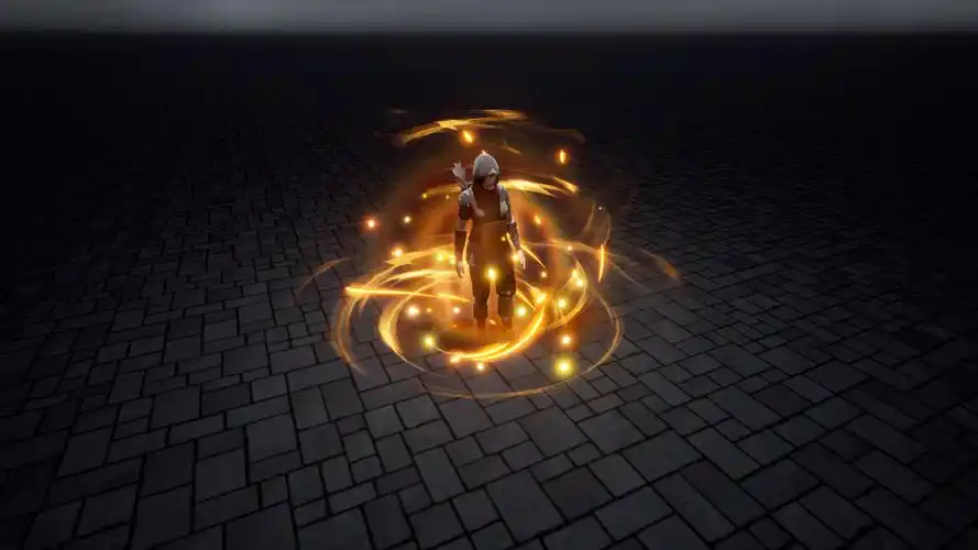 龙形盘龙buff技能状态加持游戏特效 虚幻4 ue4 niagara ki auras