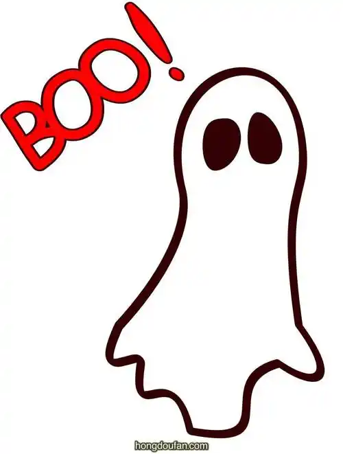 10张万圣节披着白色床单的小鬼卡通简笔画