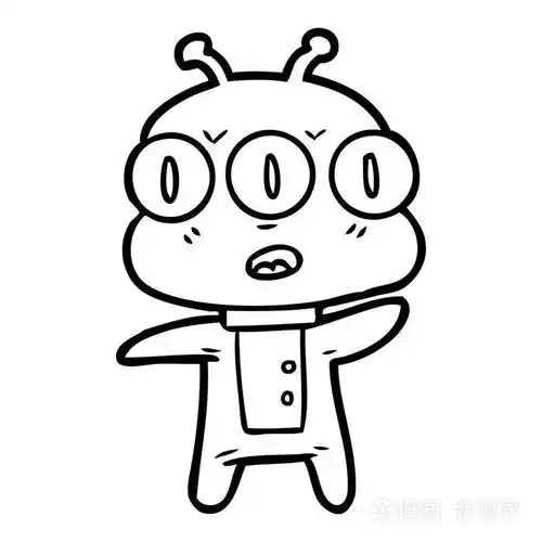 卡通三眼外星人