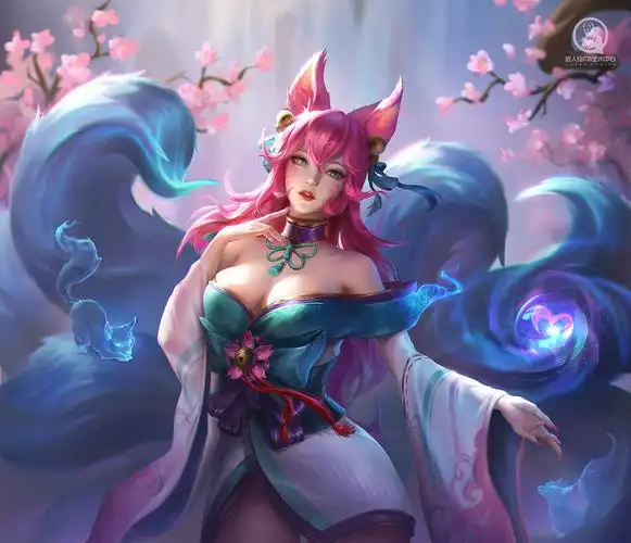 英雄联盟中九尾妖狐阿狸的灵魂莲华皮肤