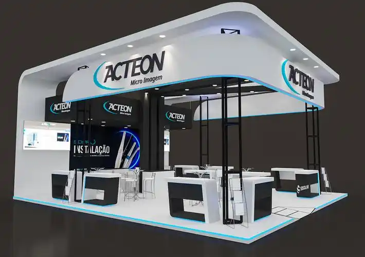 现代简约展会展位3d效果图设计制作