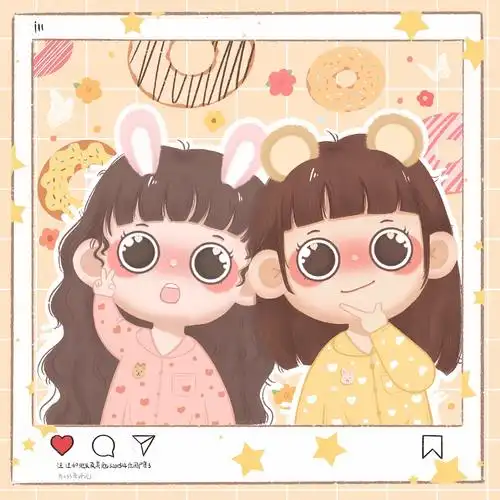 闺蜜头像 手绘 可爱q版人物