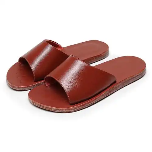 拖鞋高档水牛牛皮居家情侣夏季男女室内地板居家凉拖