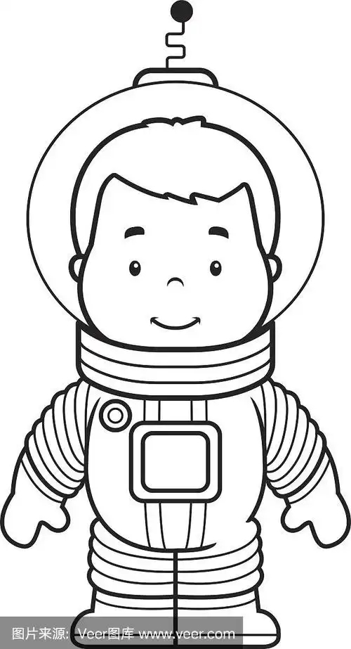 卡通宇航员的男孩