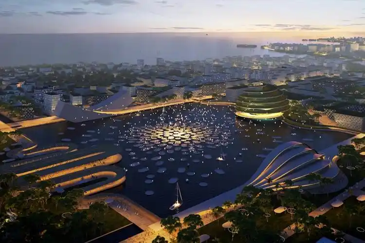 三座岛屿组成的城市人与自然的和谐发展