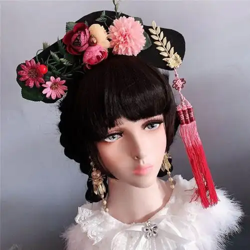 旗头网红懿装清朝宫廷妃子格格如古头饰表演发饰