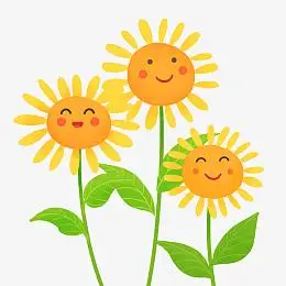 可爱卡通向日葵六一儿童节元素