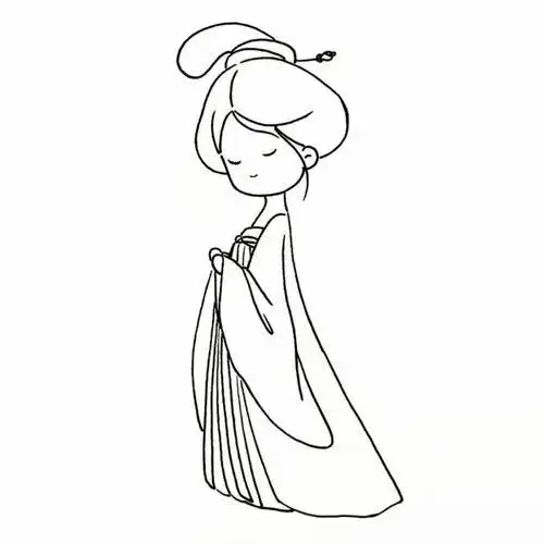 古装美女简笔画的画法奇迹暖暖古装简笔画古装简笔画人物美女9张简笔