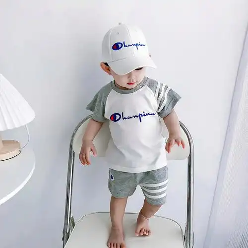 男童短袖网红套装超萌帅宝宝儿童小童洋气男孩婴儿夏装潮休闲纯棉