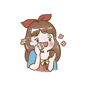 图怪兽原创元素萌系卡通人物女孩表情包化妆打扮