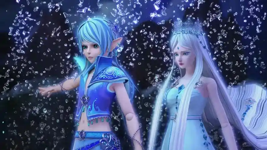 叶罗丽:水王子和冰公主的合体技已经够强,庞尊加入更是无人能挡_冰雨