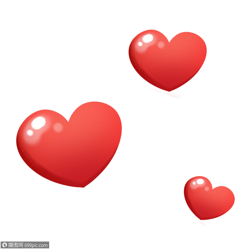 红色爱心心形可爱图片