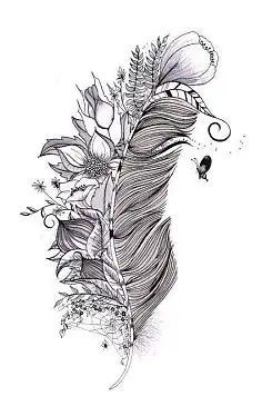 手绘黑白装饰画