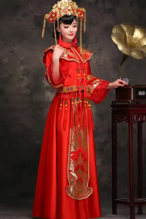 新款中式结婚礼服秀禾长款龙凤褂新娘敬酒服孕妇旗袍男女嫁衣