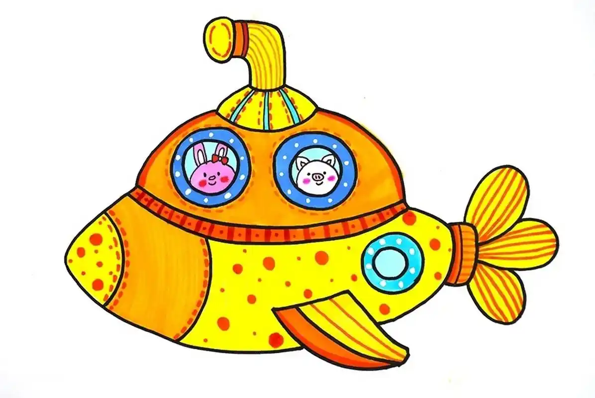 儿童画教程|潜水艇 教学重难点 1.