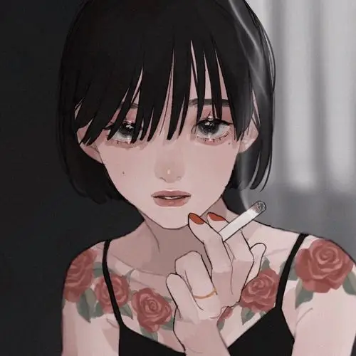 多人闺蜜头像 团头 叼着烟的不良少女 帅气女生头像