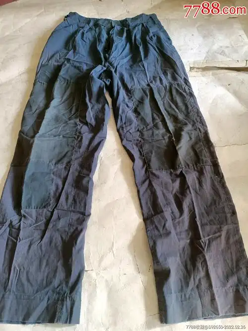 怀旧50年代老手工补丁拼接布裤