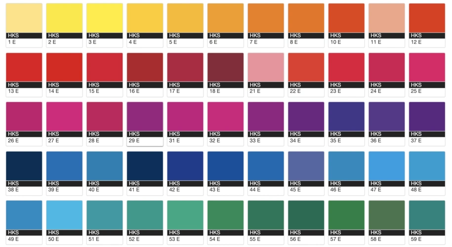 hks 色卡/ 颜色库
