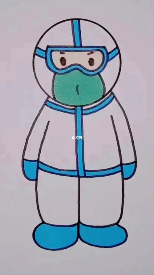 感谢白衣天使始终的陪伴9595#致敬白衣天使  #儿童简笔画  #疫情