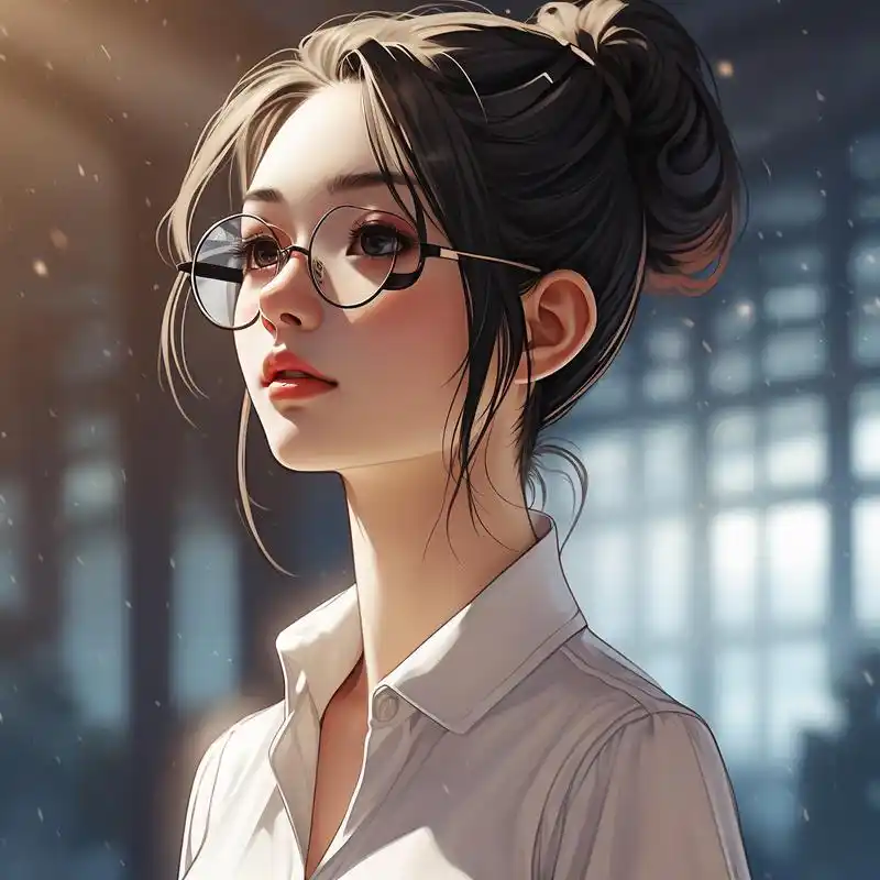 女生戴眼镜头像,高级又温柔93 谁能拒绝这么温柔的女生头像呢,戴