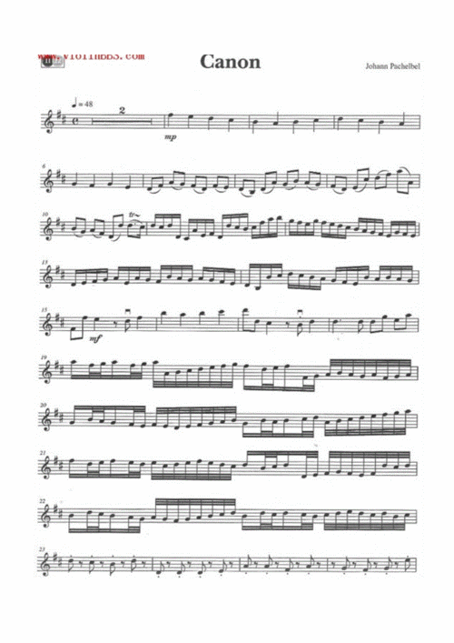 卡农d大调小提琴谱doc2页