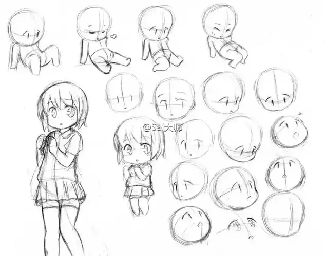 q版人体 各个角度的!