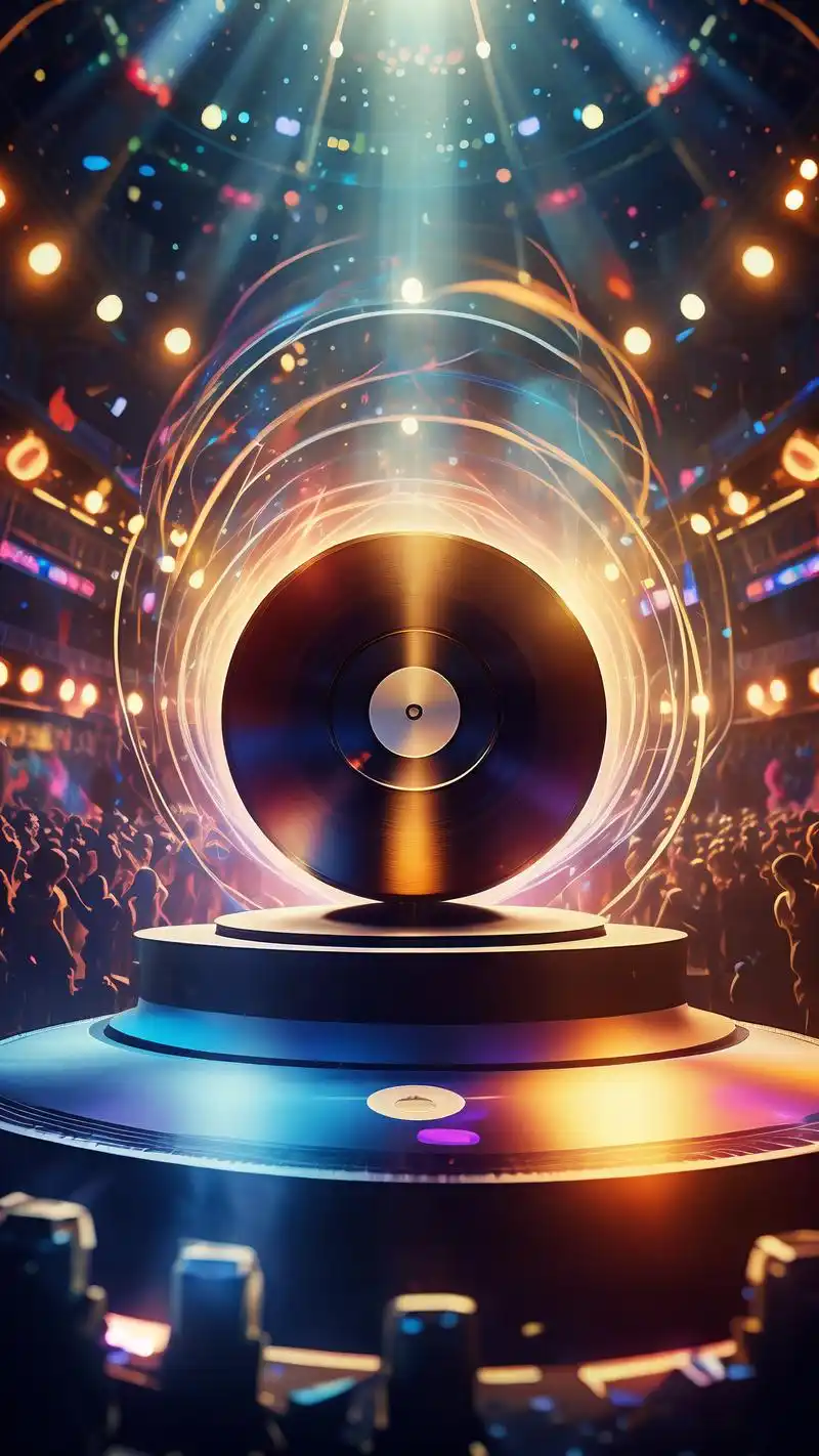的听歌状态背景图92 沉浸在音乐的世界里,仿佛置身于炫酷的舞台中央