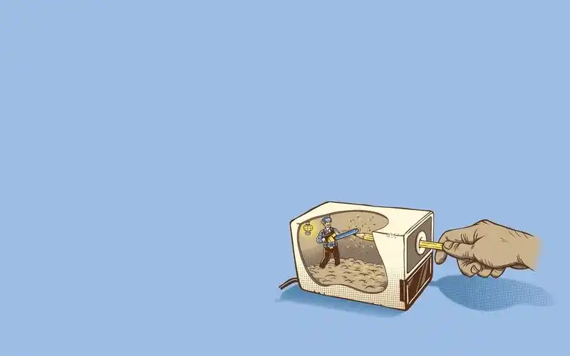 sharpenerhumorartworkbluebackgroundsimplebackground壁纸图片