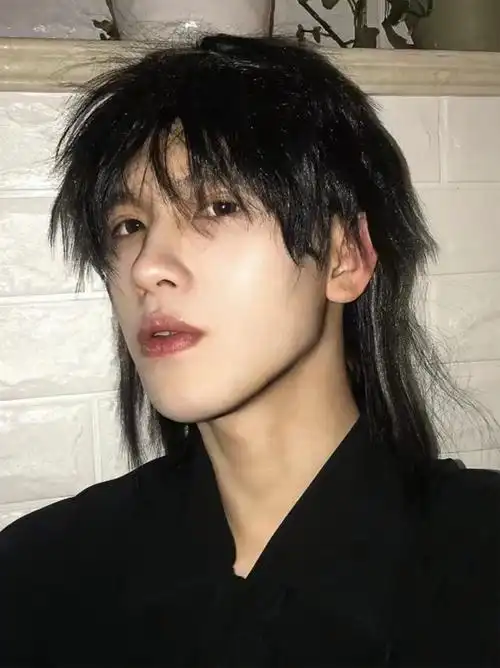 狼尾假发男长发日系男生武士头中分鲻鱼头短发男士日常全头套式