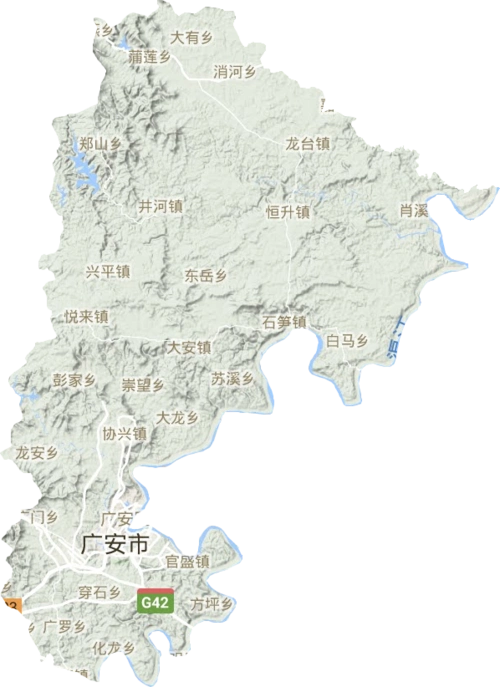 广安区高清地形地图