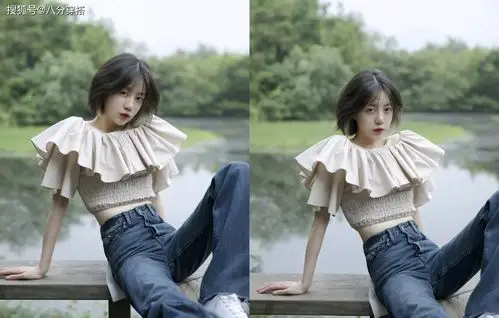 李溪芮不愧是"腿精",米色上衣配牛仔裤清新甜美,长腿让人自卑