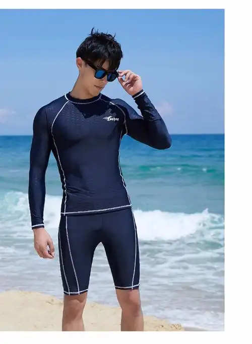 游泳裤泳衣仿鲨鱼皮泳帽泳镜男款套装