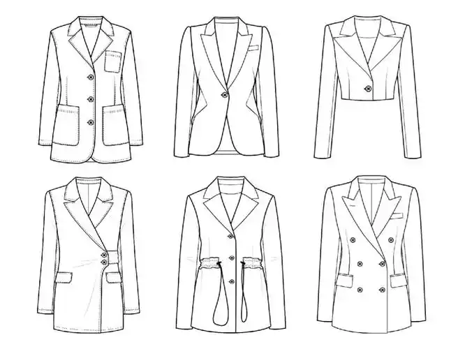 女西装服装款式图1