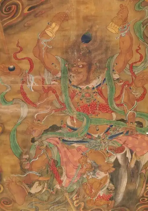 明 大威德大力明王水陆画局部"画妙通神"展品清单:新莽 山峦院落图