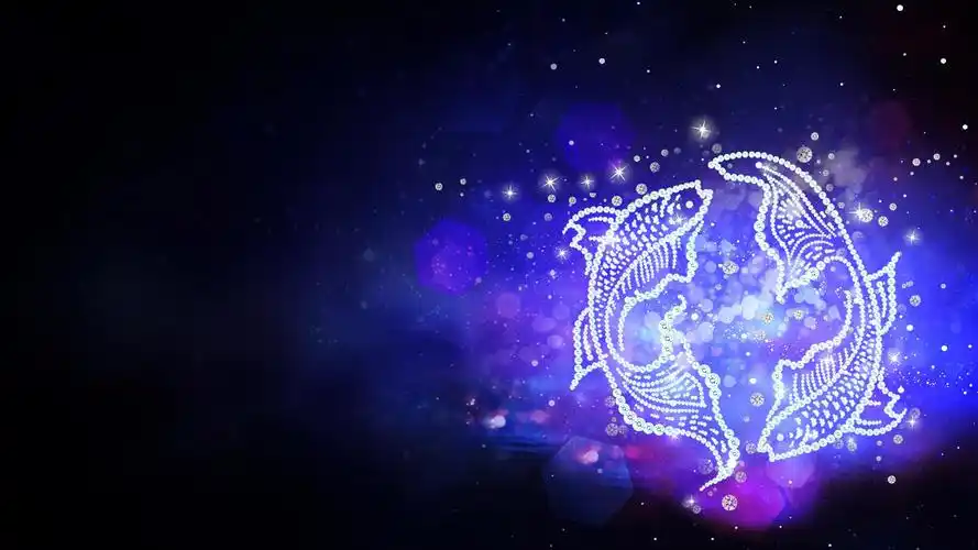 浪漫的对望双鱼桌面壁纸