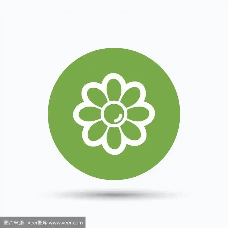 花朵图标.花店植物与花瓣标志.