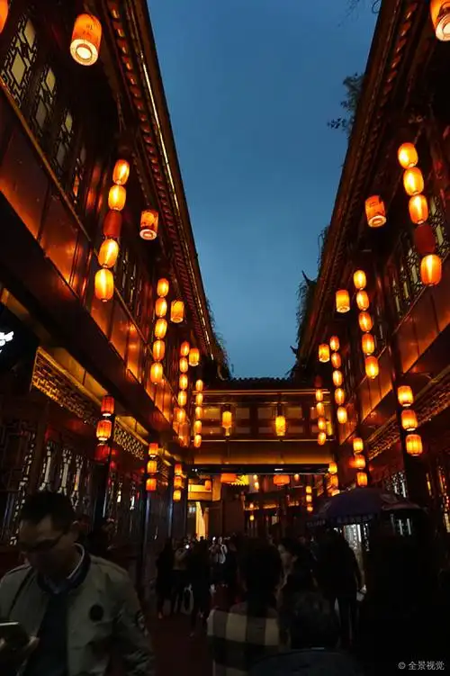 成都锦里古街夜色_高清图片_全景视觉