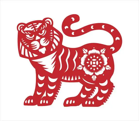 虎,剪纸虎,十二生肖,虎年图片下载