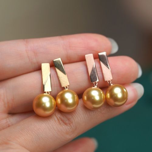 南洋金珠耳环天然海水珍珠耳坠经典百搭简约耳饰