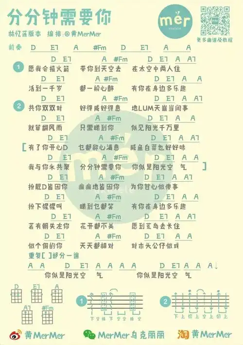 分分钟需要你曲谱弹唱教学演示林忆莲mermer