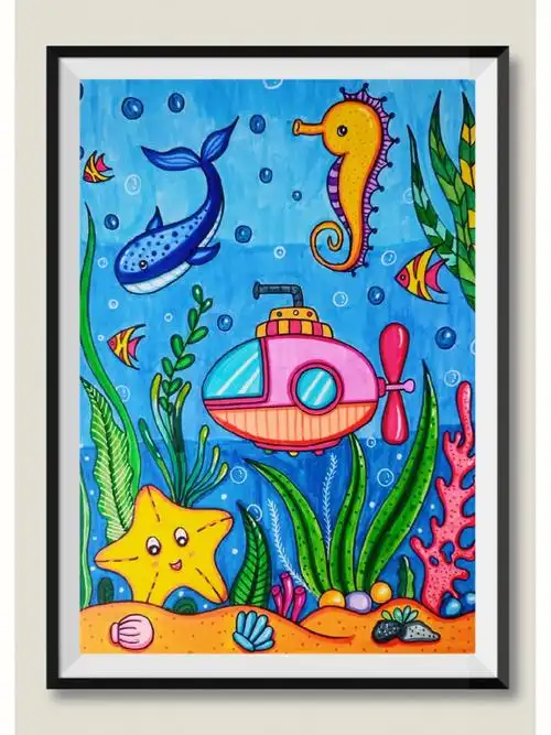 梦幻的海底世界#儿童画  #简笔画  #绘画  #海底世界  #画画  #简笔画