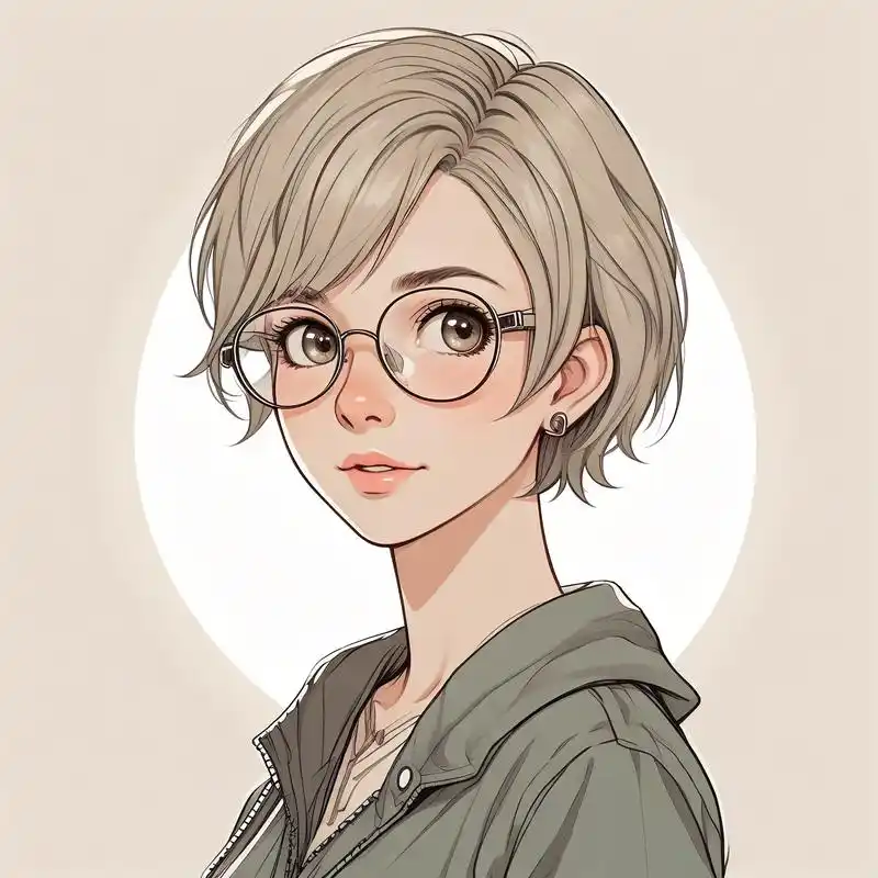 短发女孩戴眼镜头像97996900 短发女孩戴眼镜,俏皮又可爱