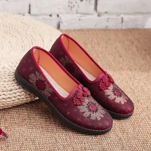 老北京布鞋女单鞋中老年妈妈鞋软底透气轻便老人鞋太太奶奶鞋