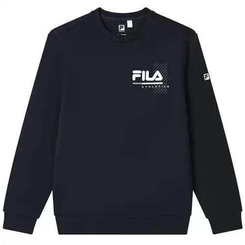 fila斐乐官方男子卫衣2023秋季新款运动健身训练套头衫长袖上衣白桦灰