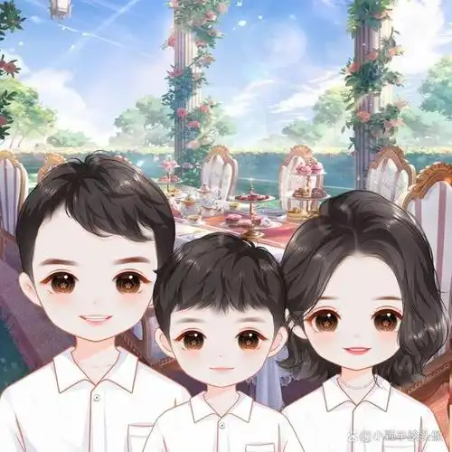 一家三口漫画头像,用手绘的方式记录温馨,甜蜜美好_哈哈谷_快乐每一天