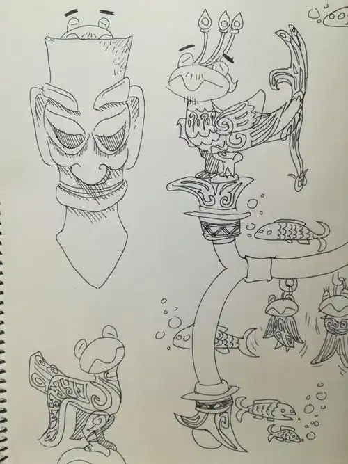 三星堆吉祥物简笔画