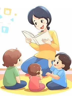 教育培训暑假招生幼儿园老师给儿童上课场景